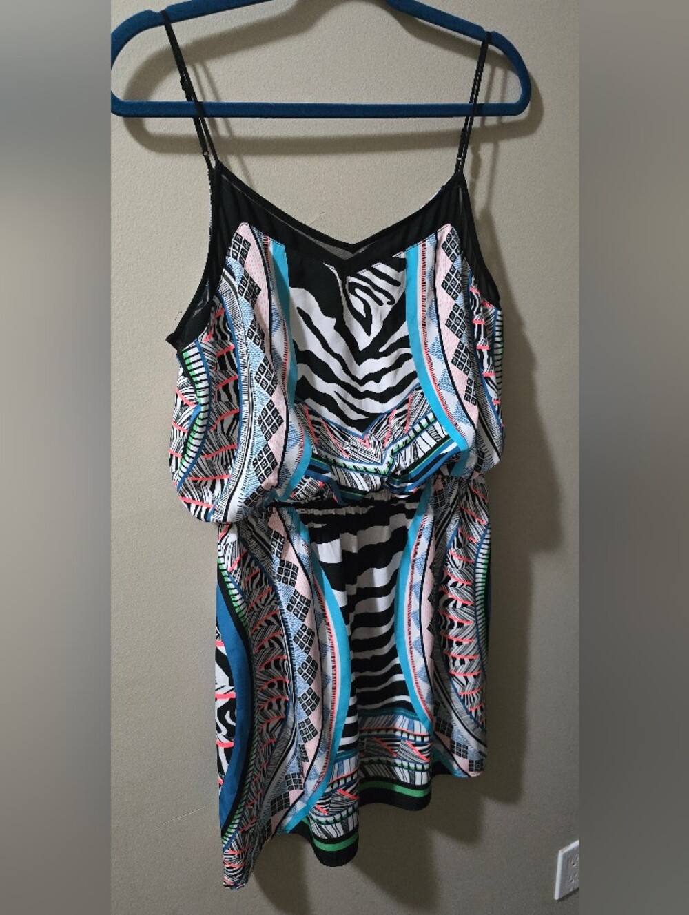 Express Black Dress with White Graphic Detail